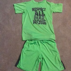 Lime green T-shirt and shorts set